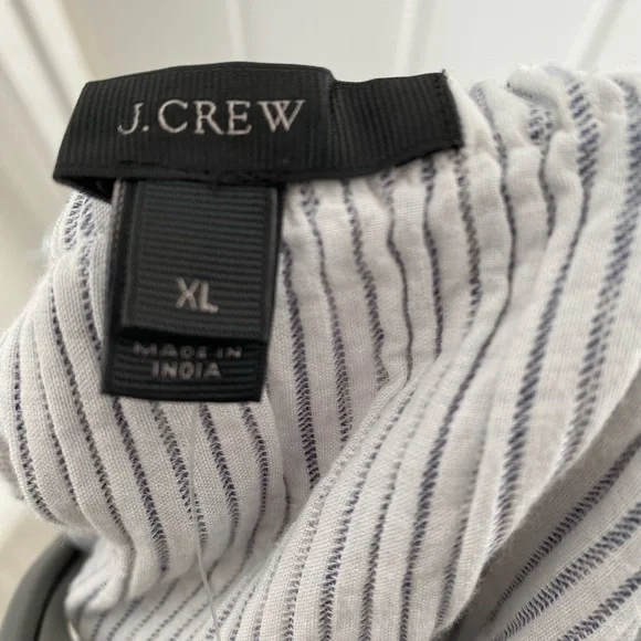 🏷️ SALE - NWT J. Crew Striped Off the Shoulder Dress Coverup Beach Holiday - Picture 4 of 7